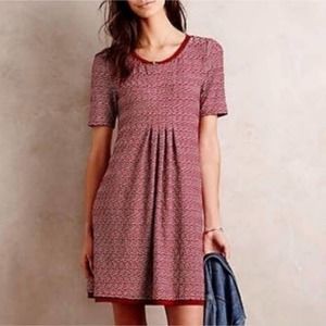 Mauve Red Patterned Mini Dress